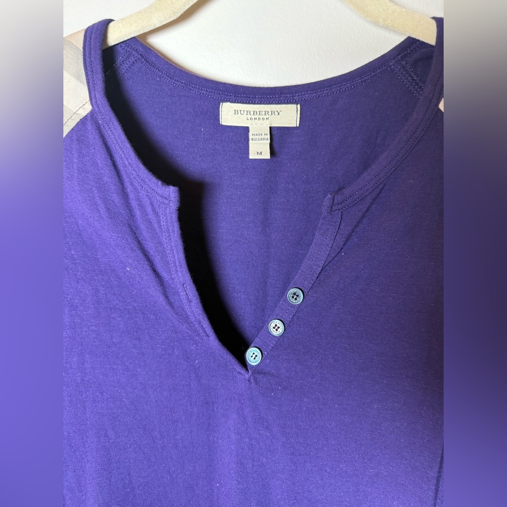 Burberry London Purple Long Sleeve Top – Size Medium - Picture 2 of 9